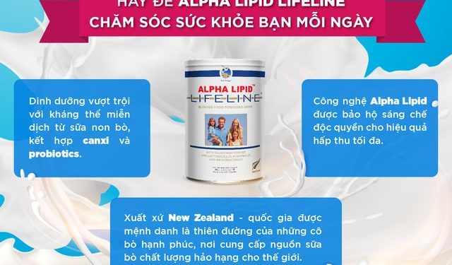 Sữa non Alpha Lipid Lifeline 450g NewZealand là sản phẩm tốt, an toàn cho sức khỏe