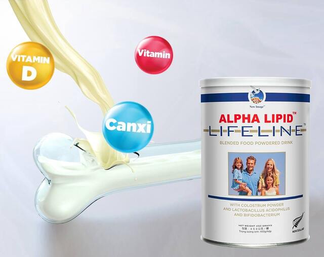 Sữa non Alpha Lipid Lifeline 450g NewZealand cung cấp canxi cho cơ thể hữu ích