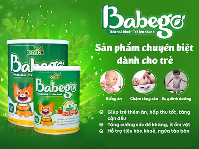 Sữa non cho trẻ biếng ăn Babego từ thảo dược chùm ngây