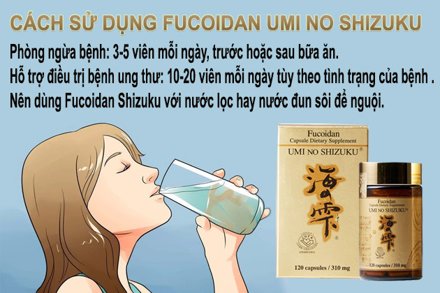Hướng dẫn sử dụng viên uống Fucoidan Vàng Umi No Shizuku